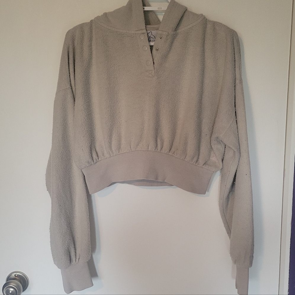 Cozy Gray Cropped Sweatshirt